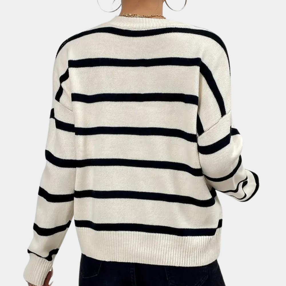 Waverly - Striped Knit Classic Sweater