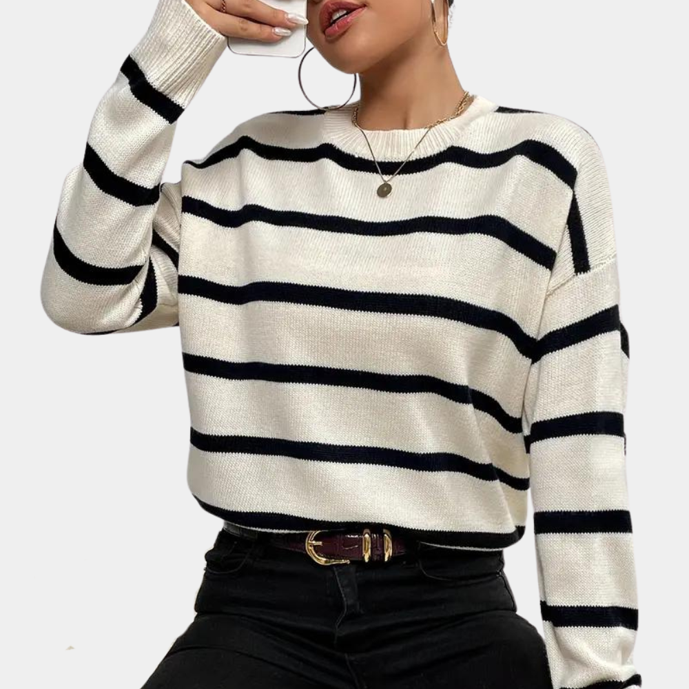 Waverly - Striped Knit Classic Sweater