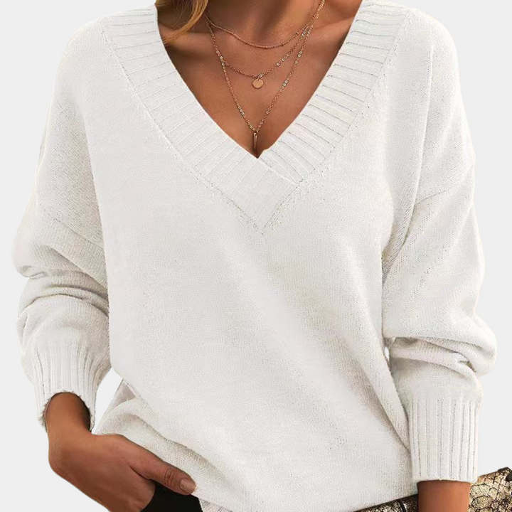 Skye - Chic V-Neck Knit Sweater