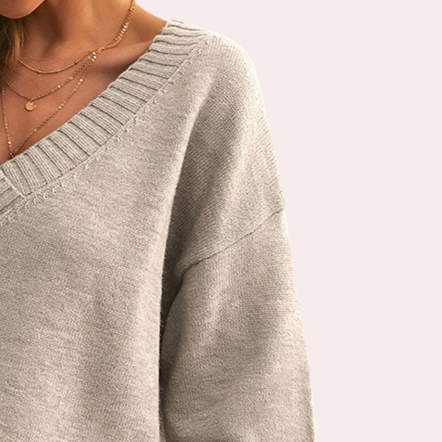 Skye - Chic V-Neck Knit Sweater