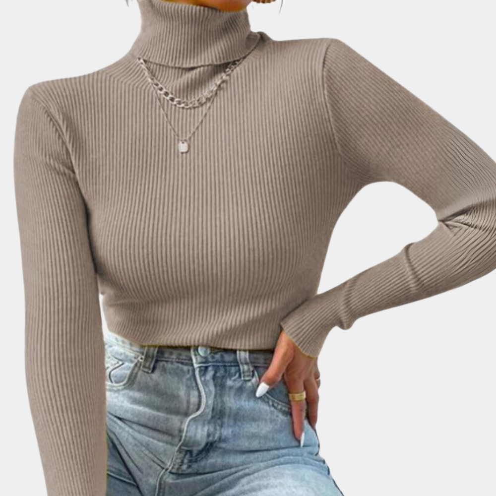 Kahlia - Ribbed Turtleneck Sweater