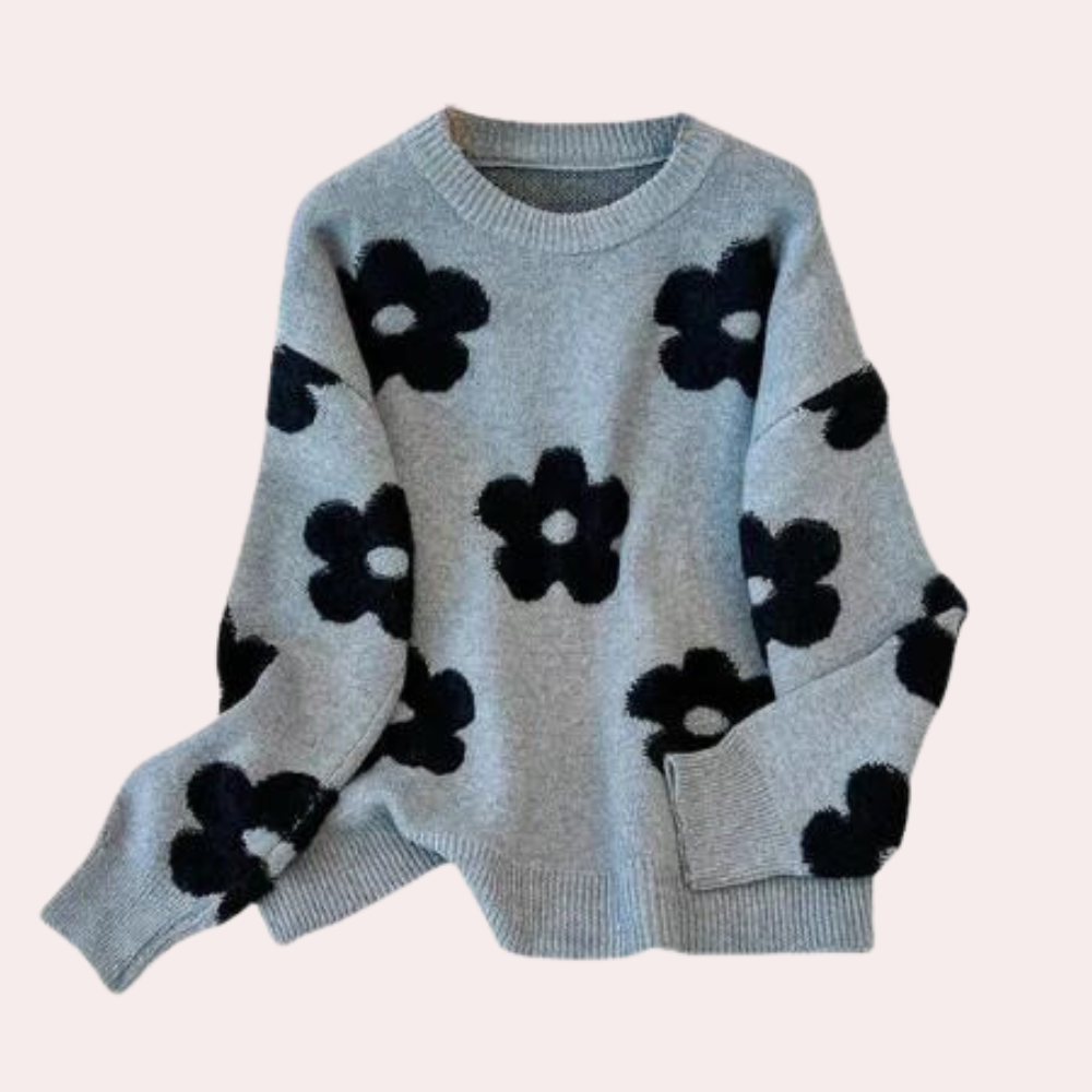 Aria - Classic Floral Knitted Sweater for Winter