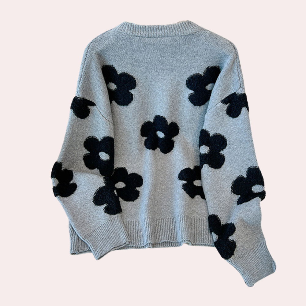 Aria - Classic Floral Knitted Sweater for Winter