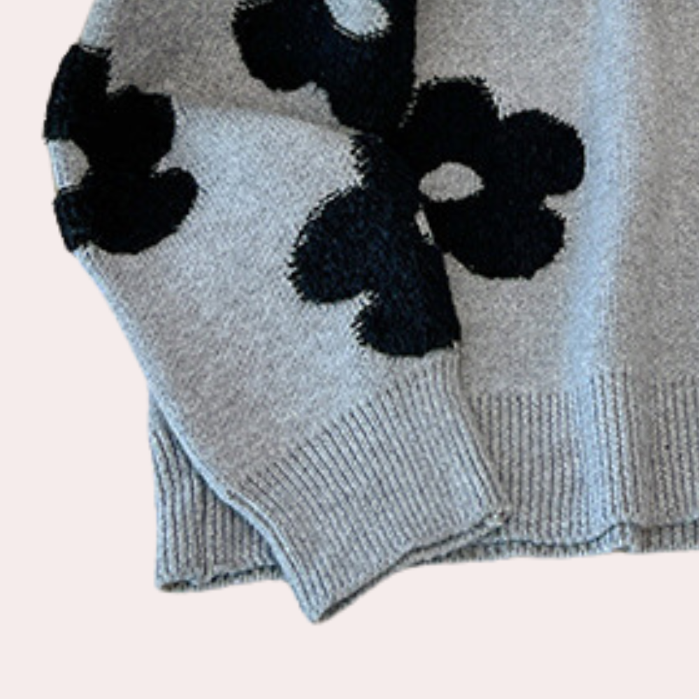 Aria - Classic Floral Knitted Sweater for Winter