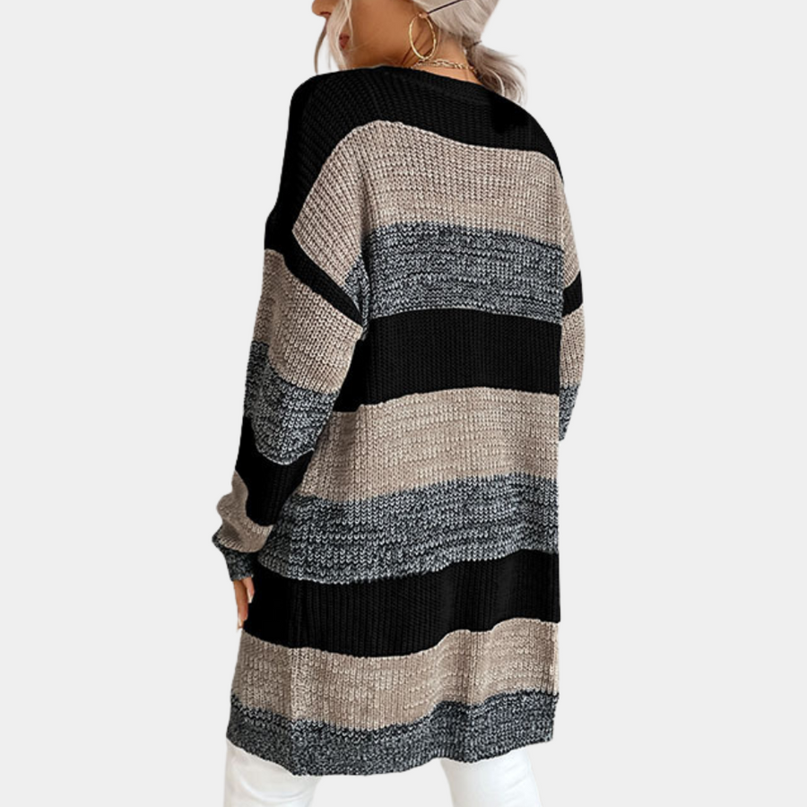 Elodie - Striped Knit Cardigan for Layering