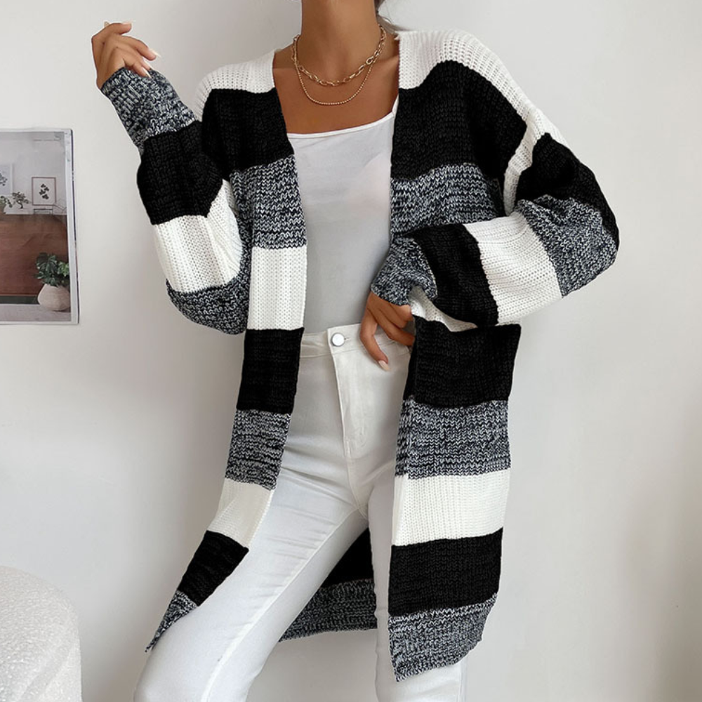 Elodie - Striped Knit Cardigan for Layering