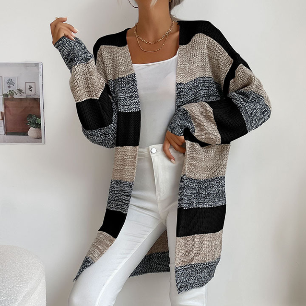 Elodie - Striped Knit Cardigan for Layering