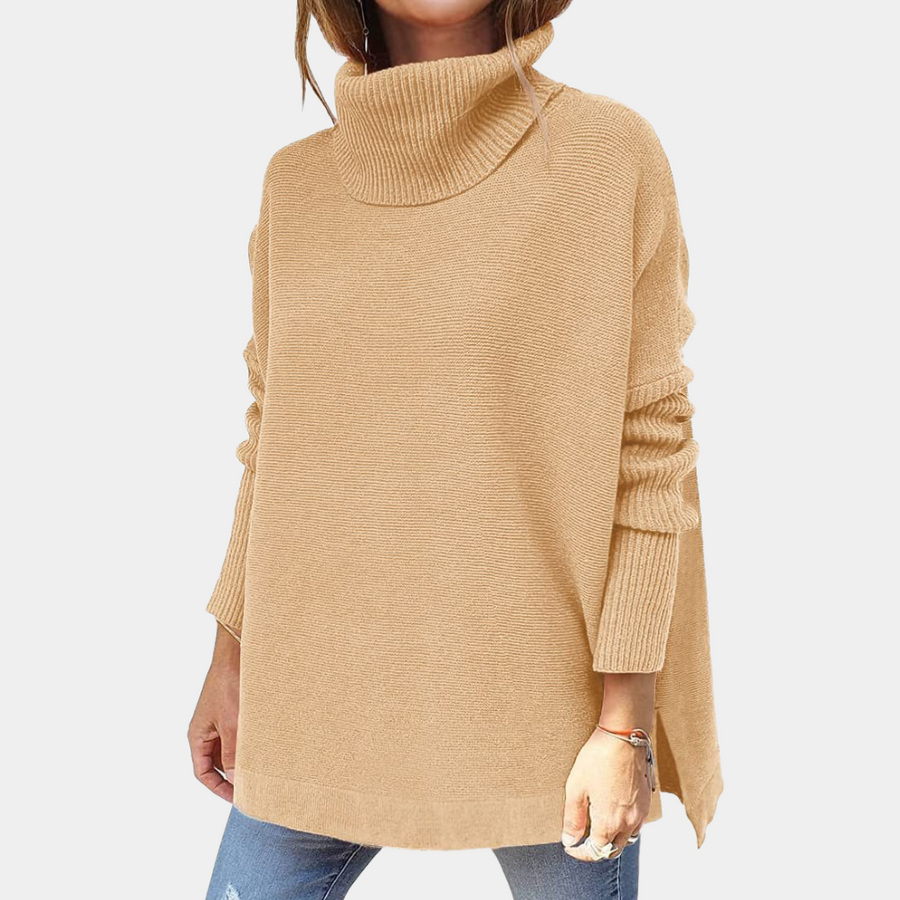 Bella - Turtleneck Poncho Chic Sweater