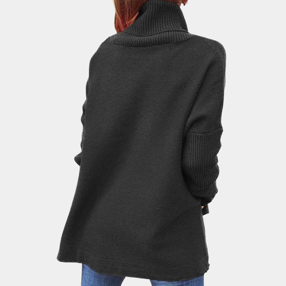 Bella - Turtleneck Poncho Chic Sweater