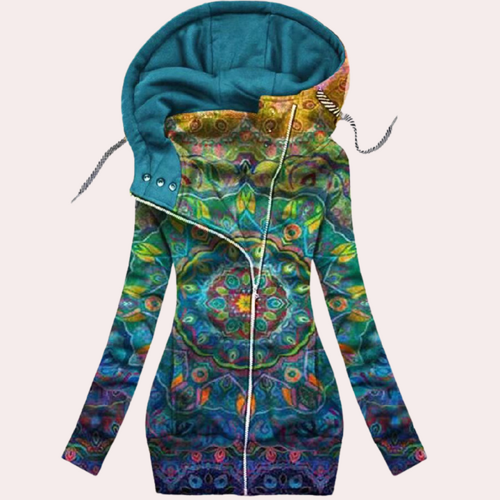 Layla - Floral Zip-Up Hoodie