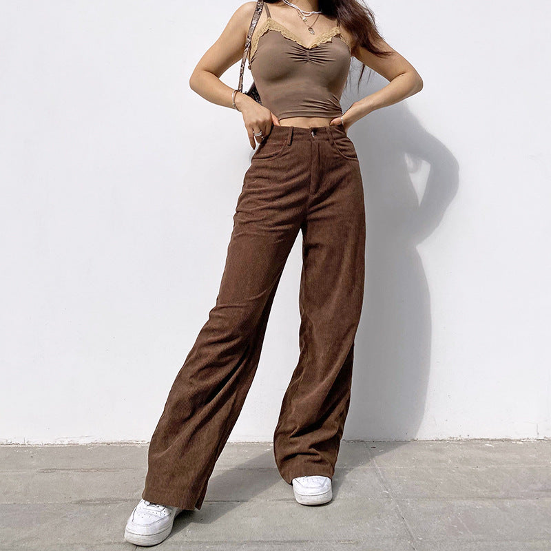 Lydia - Women's Corduroy Wide-Leg Trousers