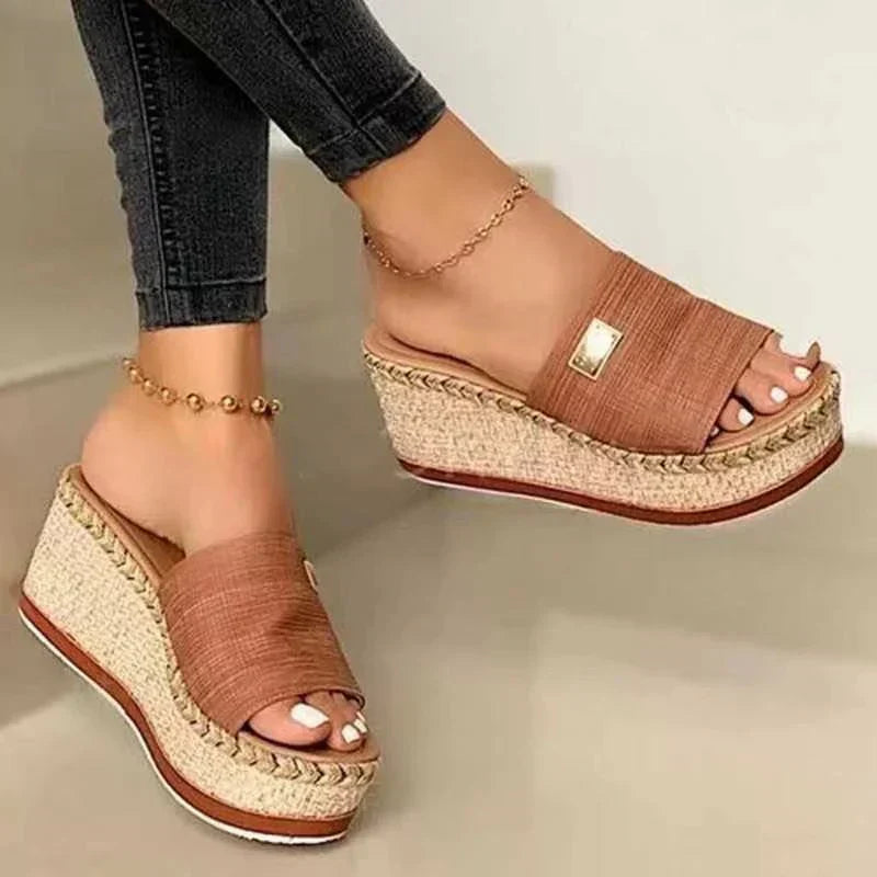 Elowen – Woven Platform Wedge Sandals