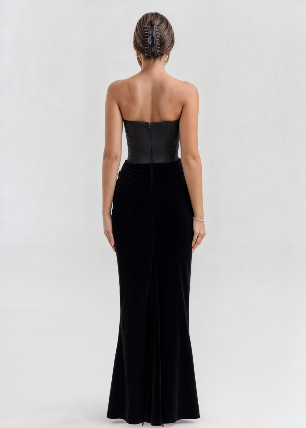 Daphne - Velvet Corset Maxi Dress