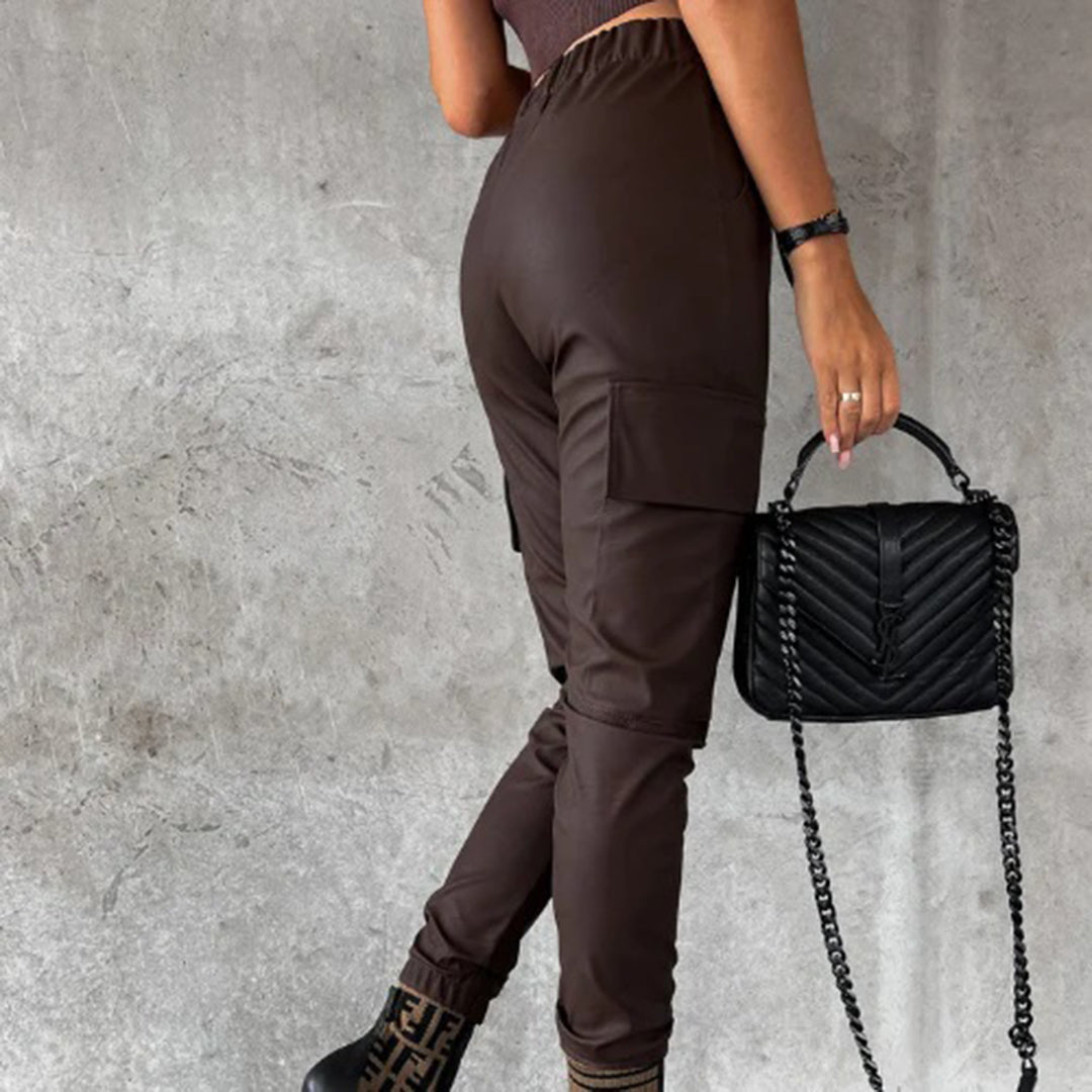 Karina - High-Waisted Leather Pants