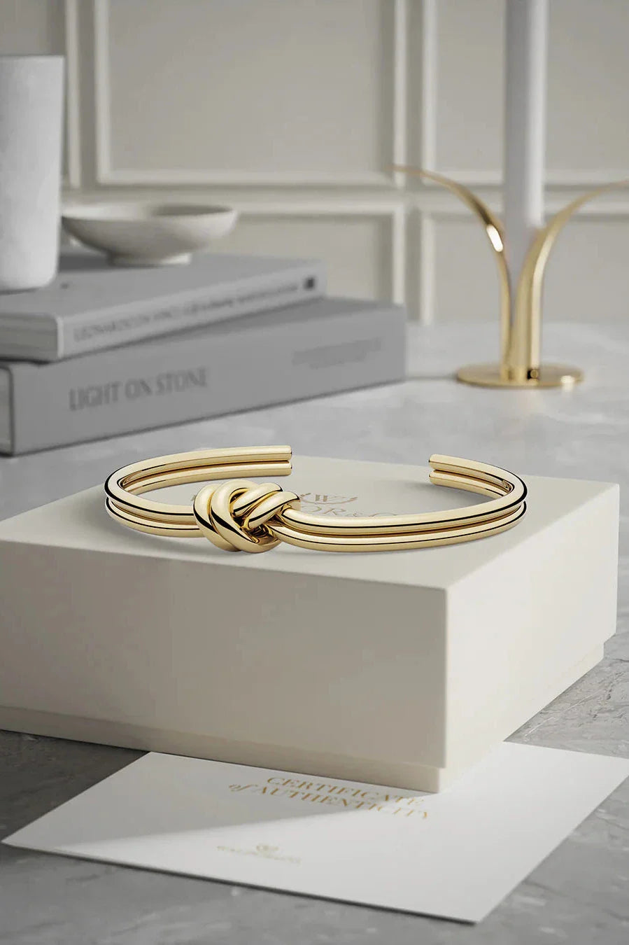 Arabella - Gold Knot Bangle Classy Gold Bracelet