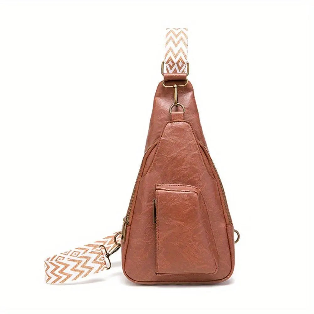 Mackenzie - Vintage Crossbody Sling Bag with Geometric Strap