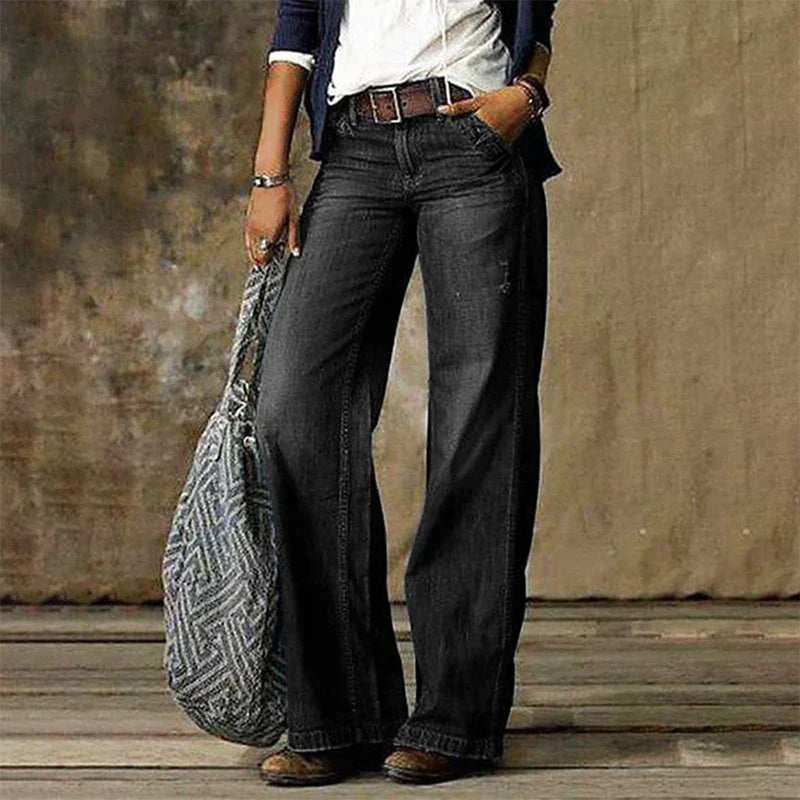 Evelyn - Retro Wide-Leg Jeans Women