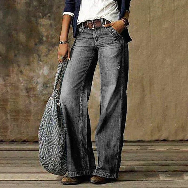 Evelyn - Retro Wide-Leg Jeans Women
