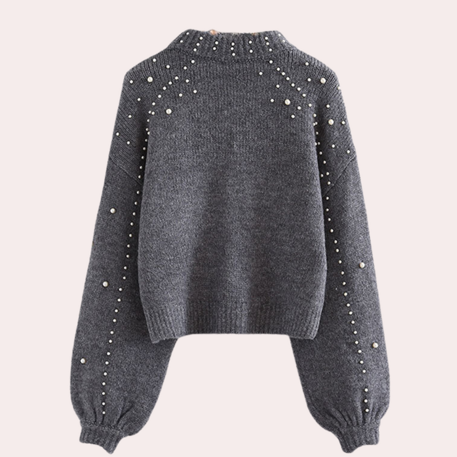 Elsie - Pearl-Embellished Knit Sweater