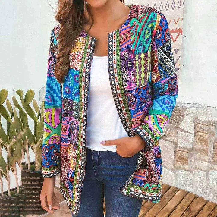 Jovie - Women's Floral Print Lightweight Jacket (Plus Size Available)