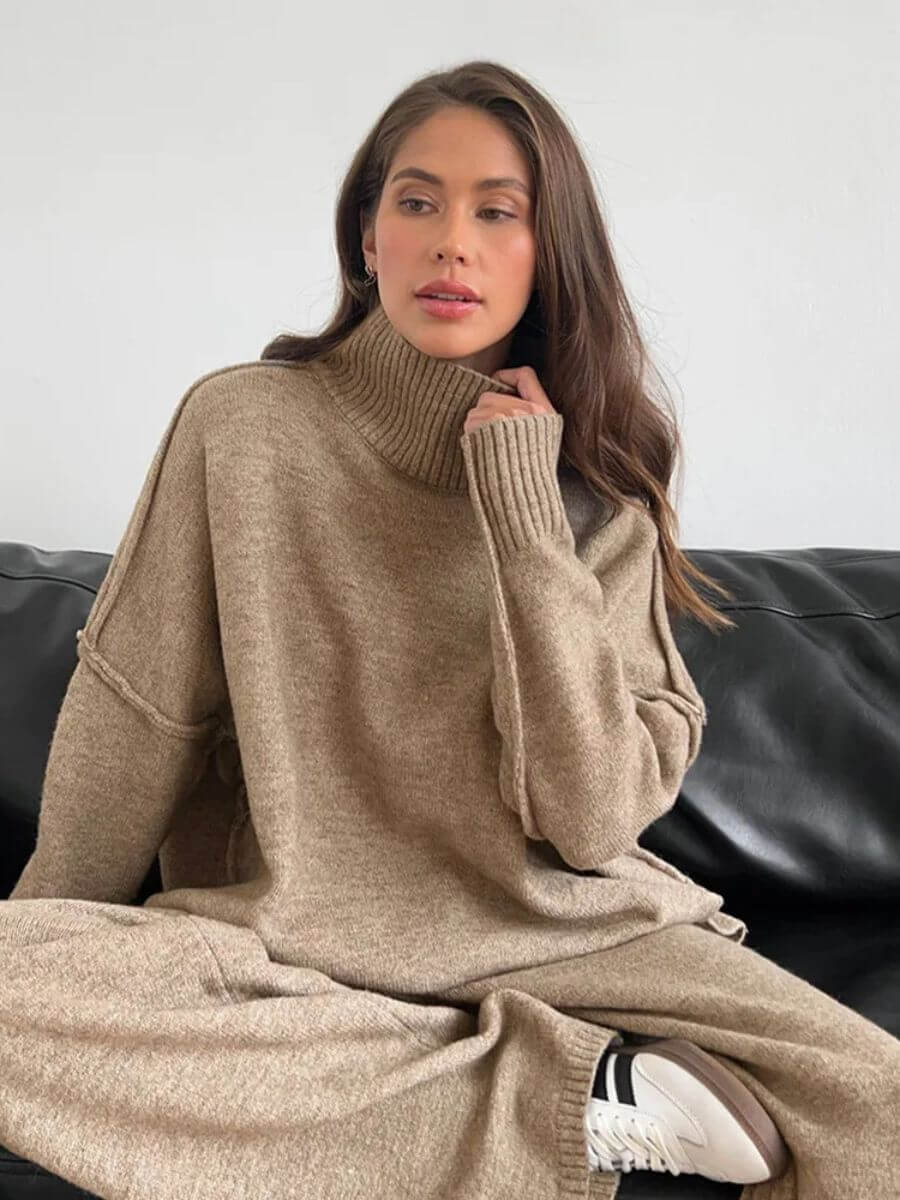 Faith - Comfy Oversized Turtleneck Set