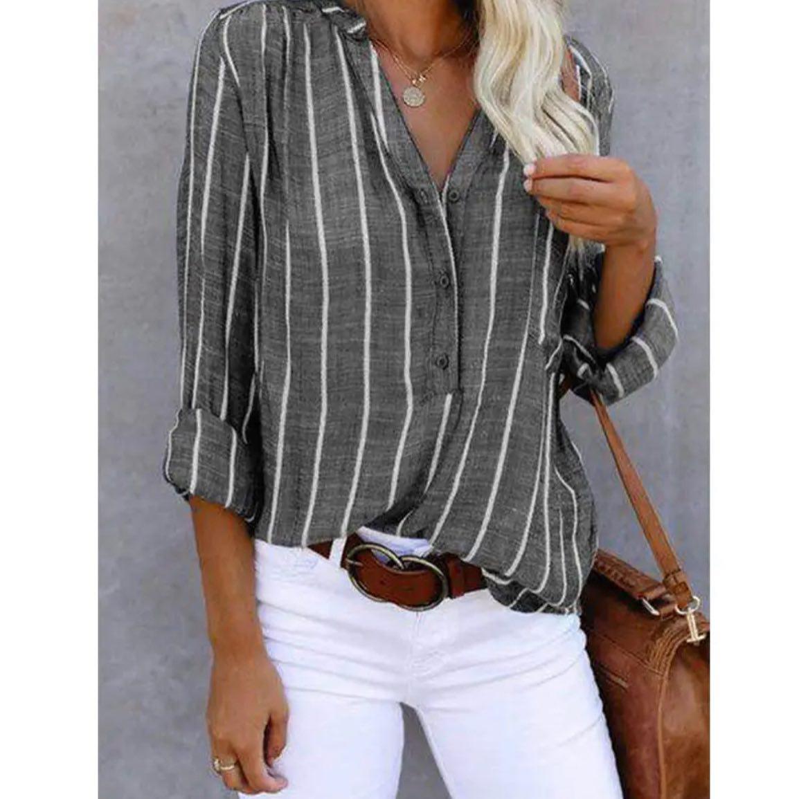 Karissa - Striped Casual Blouse