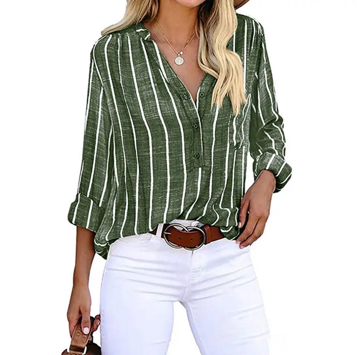 Karissa - Striped Casual Blouse