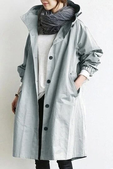 Zephyra - Elegant Trench Coat Solid Color Coat for Every Season