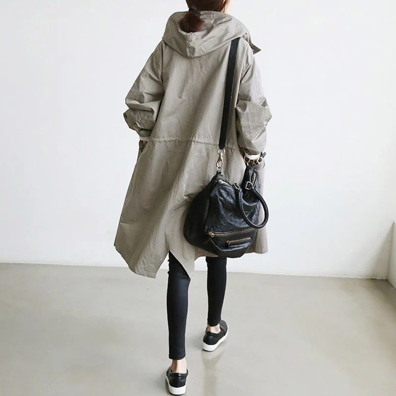 Zephyra - Elegant Trench Coat Solid Color Coat for Every Season