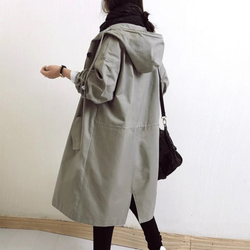 Zephyra - Elegant Trench Coat Solid Color Coat for Every Season