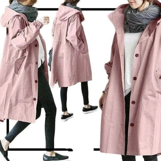 Zephyra - Elegant Trench Coat Solid Color Coat for Every Season