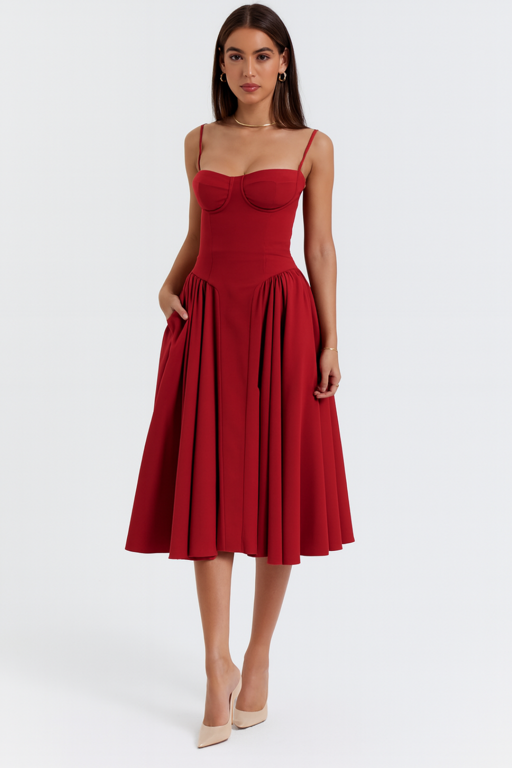 Isabel - Corset Midi Dress
