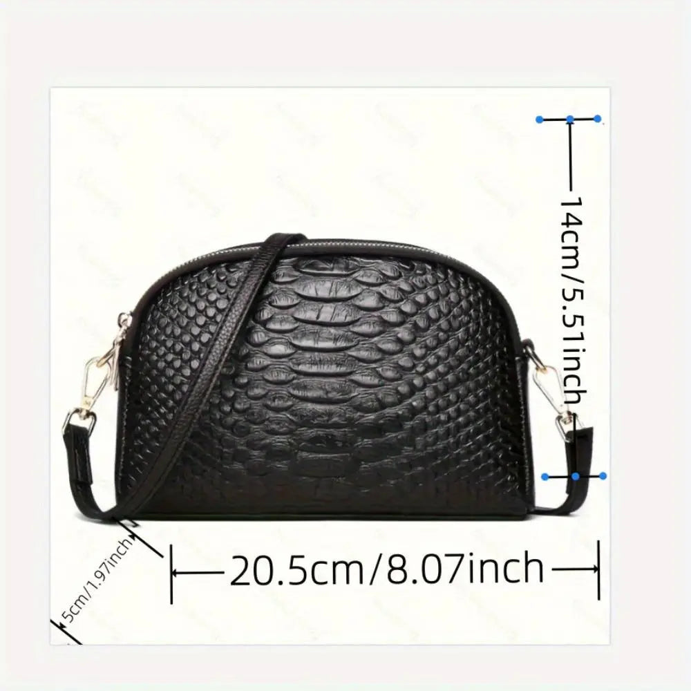 Ashley - Croc-Pattern Mini Crossbody Bag