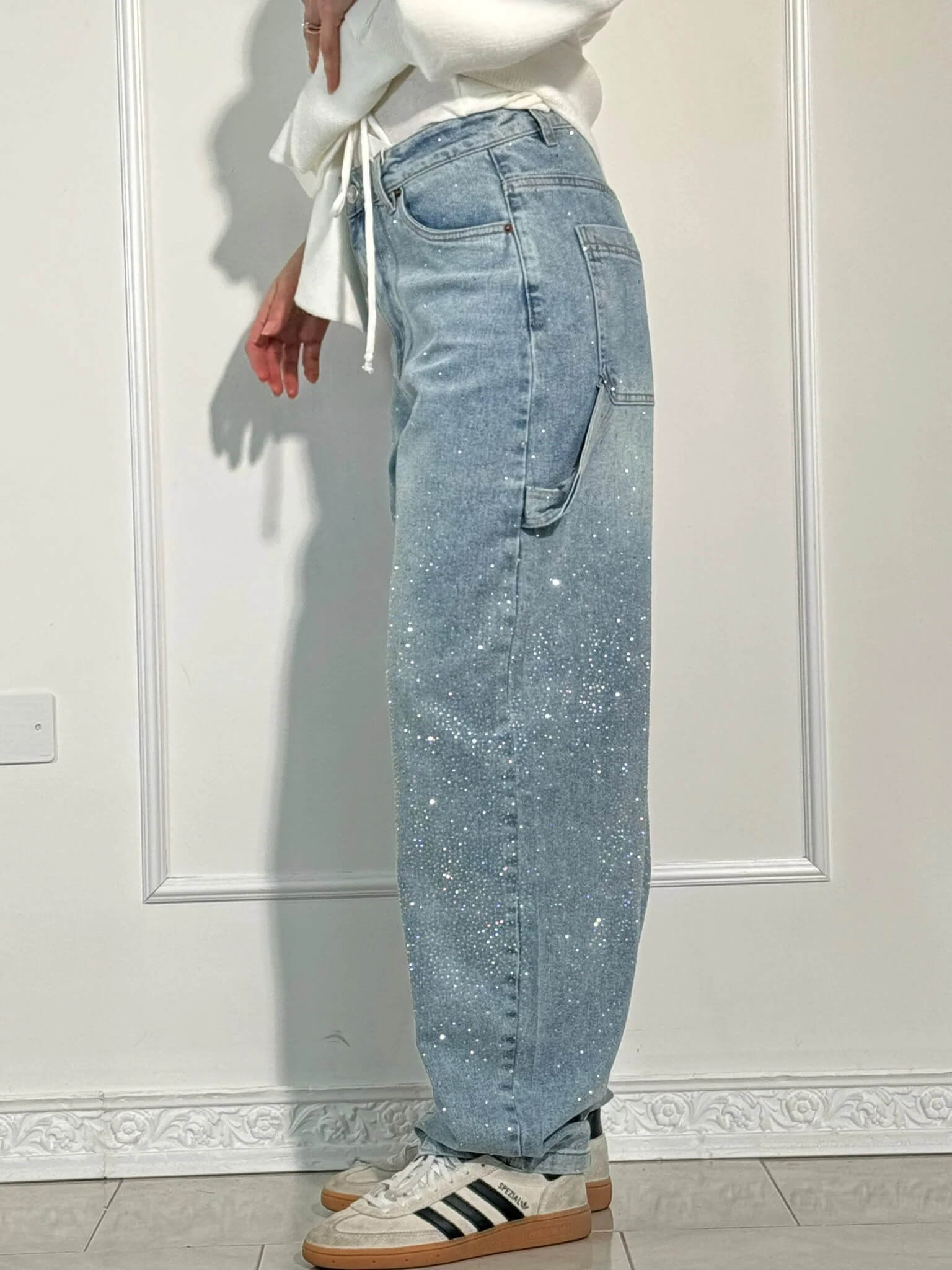 Rafaela - Diamond Jeans with Balloon Fit and Sparkling Details