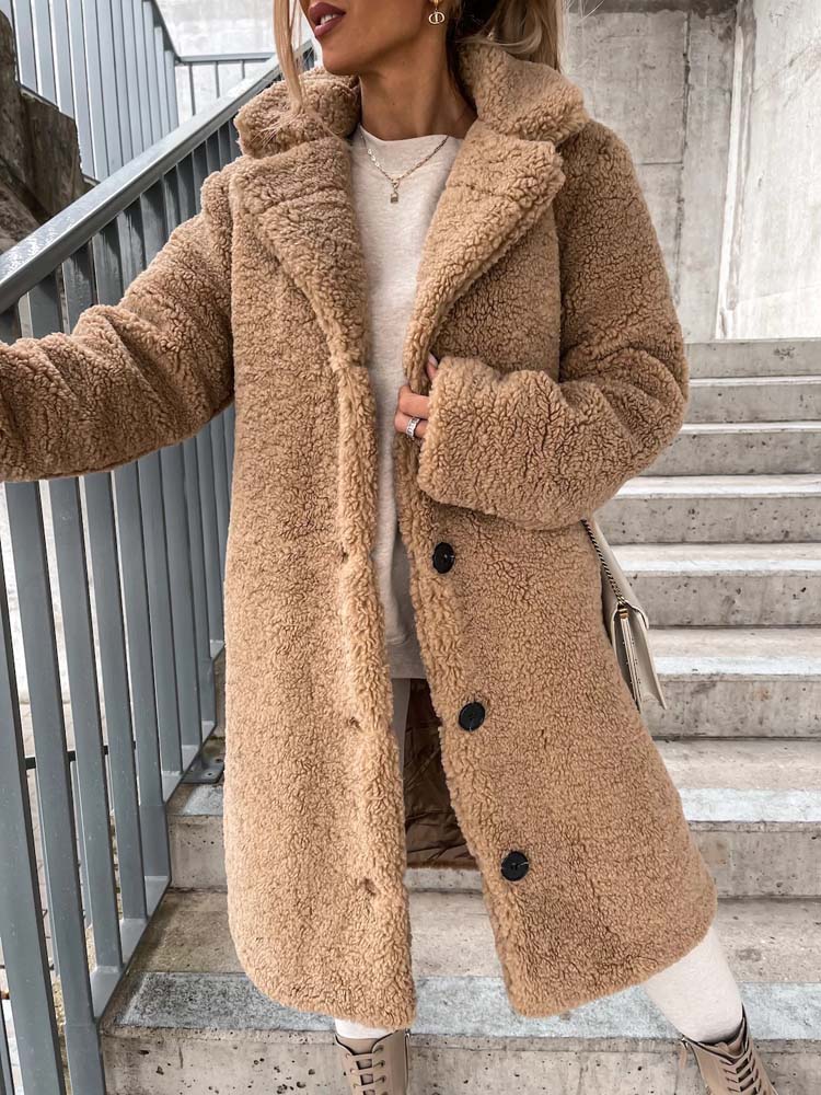 Cecelia - Teddy Coat Warm Long Teddy Coat (Plus Size Available)