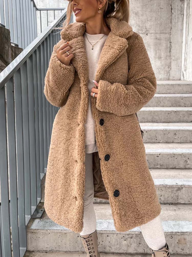 Cecelia - Teddy Coat Warm Long Teddy Coat (Plus Size Available)