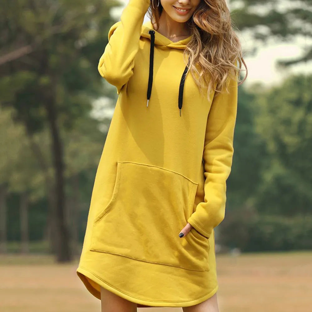 Yasmin - Long Warm Hoodie Dress