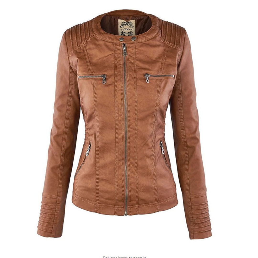 Maude - Vegan Leather Jacket for Women with Detachable Hood