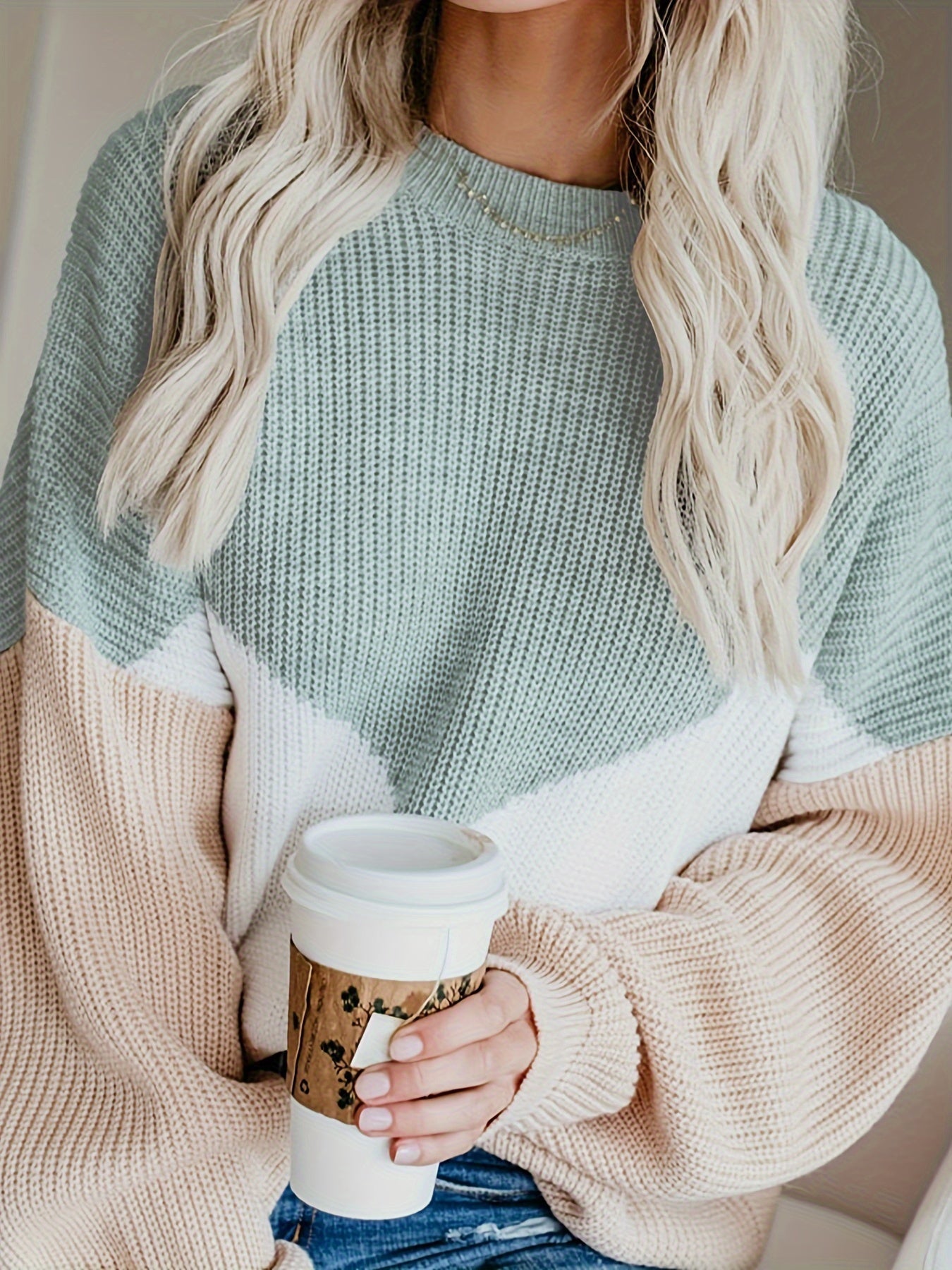Emery - Women's Color Block Rib-Knit Sweater