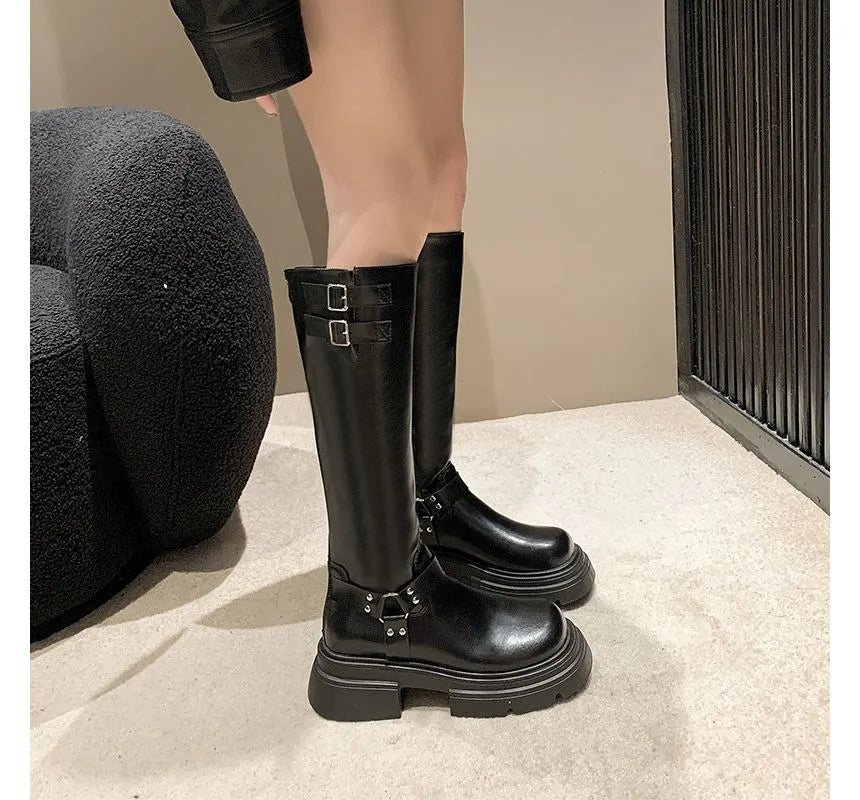 Jenna - Knee-High Retro Boots