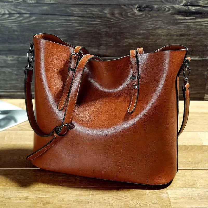 Janica - Women’s Timeless Vintage Leather Handbag with Adjustable Strap & Classic Charm