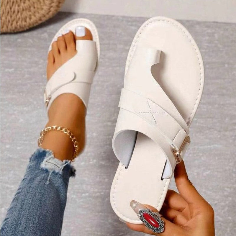 Lauren - Women’s Stylish Supportive Leather Slide Sandals