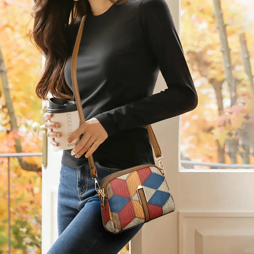 Sienna - Color Block Patchwork Mini Crossbody Bag for Women