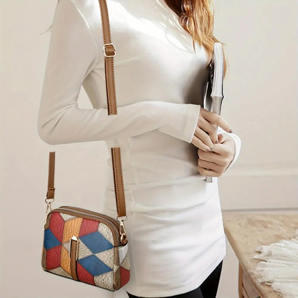 Sienna - Color Block Patchwork Mini Crossbody Bag for Women