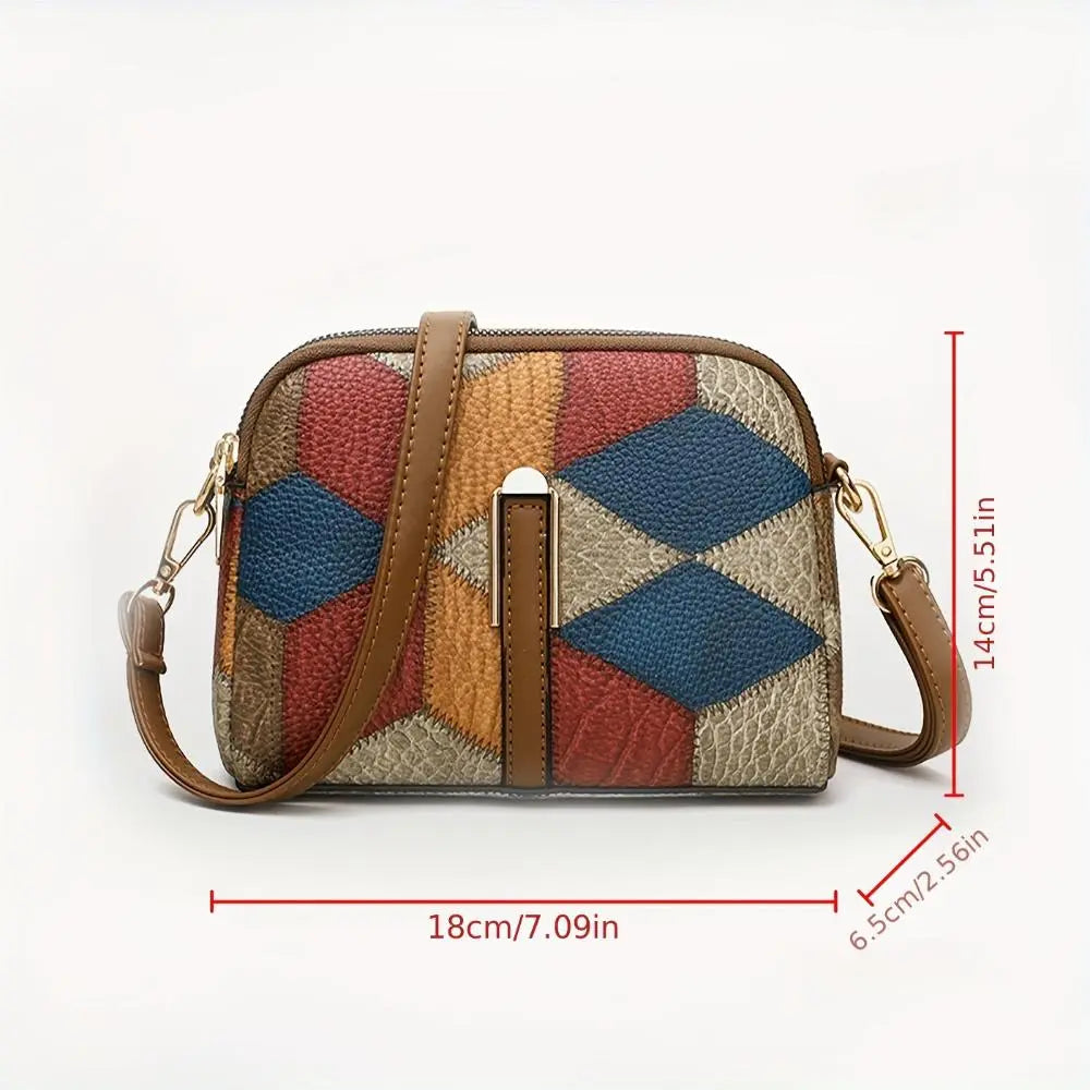 Sienna - Color Block Patchwork Mini Crossbody Bag for Women