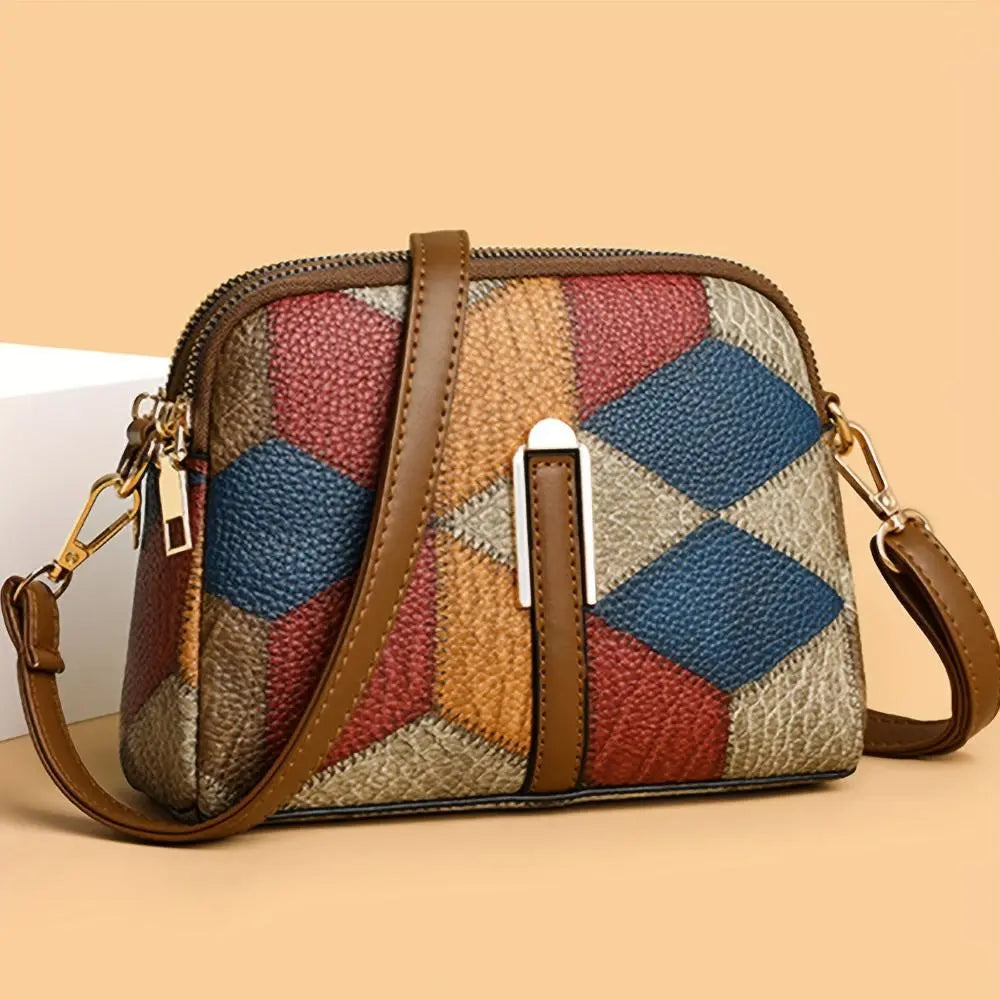 Sienna - Color Block Patchwork Mini Crossbody Bag for Women