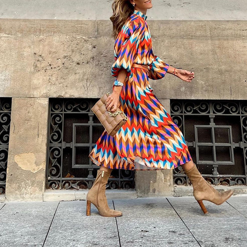 Chesca - Coloured Print Midi Dress
