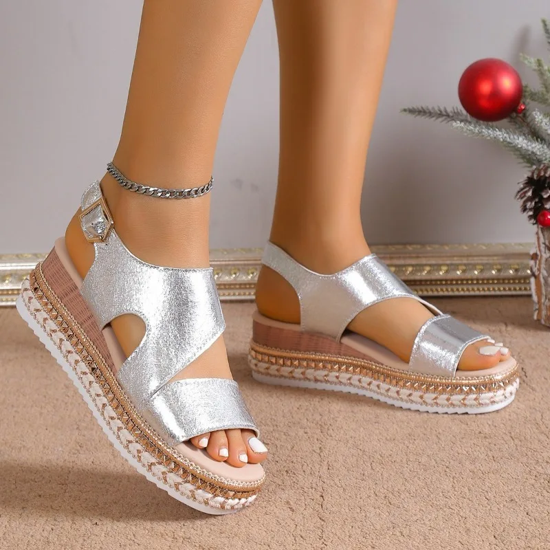 Ashby - Chic Metallic Platform Sandals