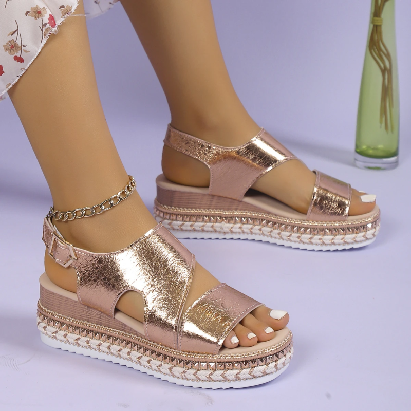 Ashby - Chic Metallic Platform Sandals