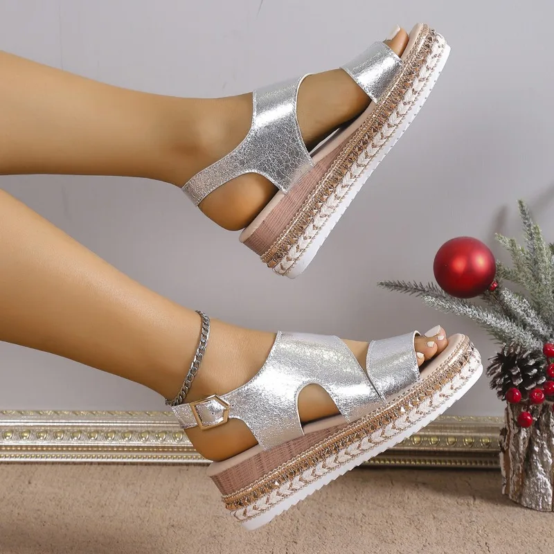 Ashby - Chic Metallic Platform Sandals